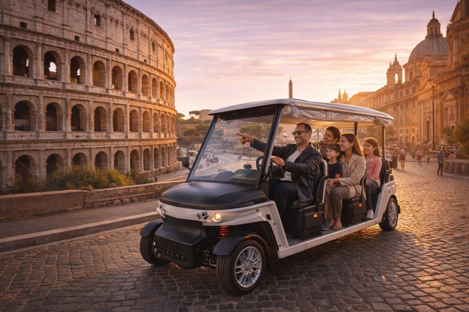 family golf cart tour Rome by Italy VIP Tours