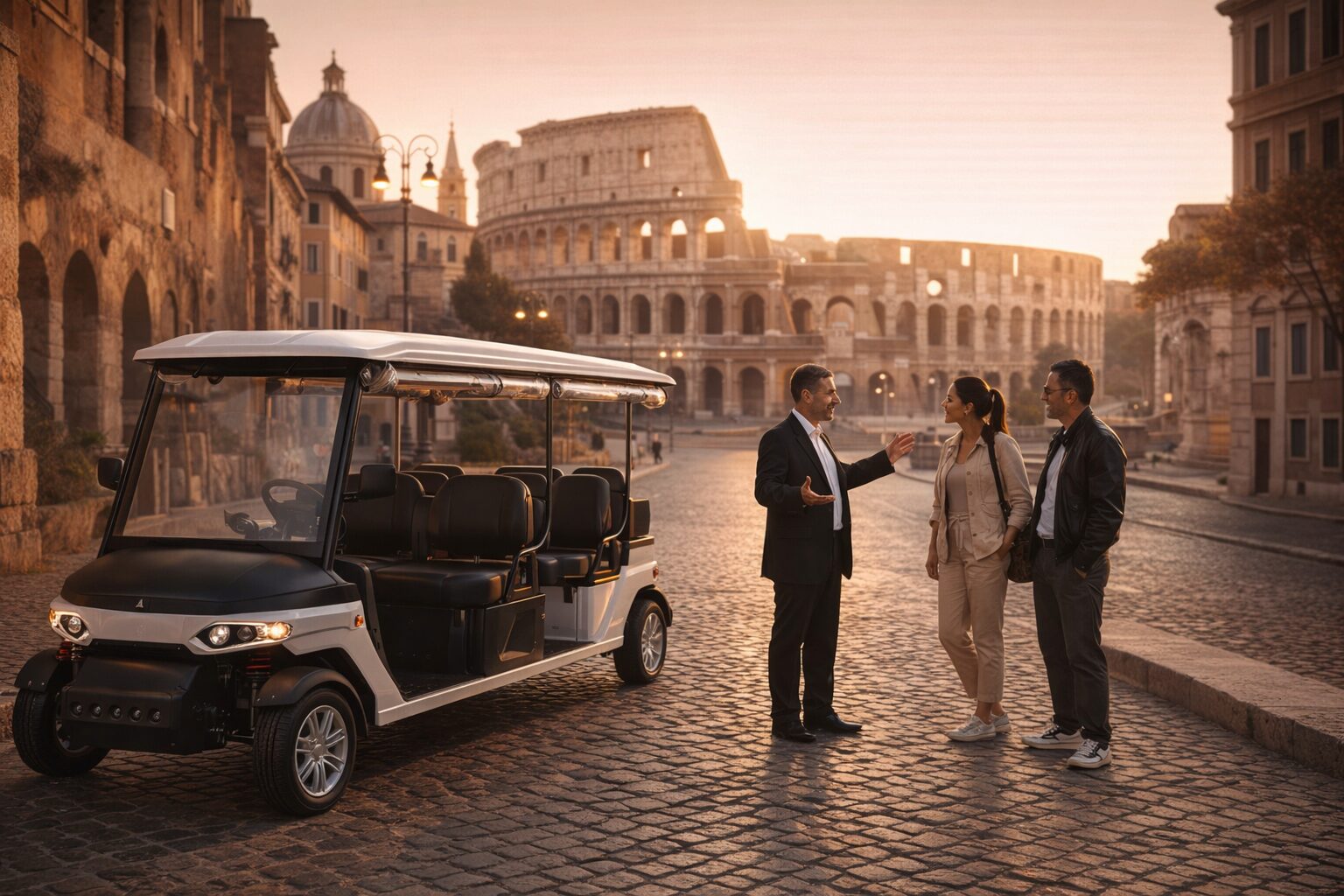 luxury golf cart tour Rome by Italy VIP Tours